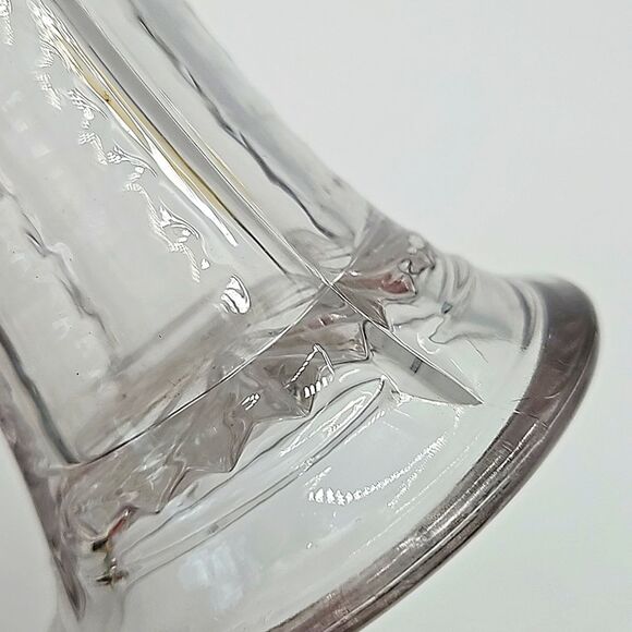 Vintage EAPG  4 Panel Swung & Ribbed  Pedestal Vase 10" Clear - Picture 10 of 11